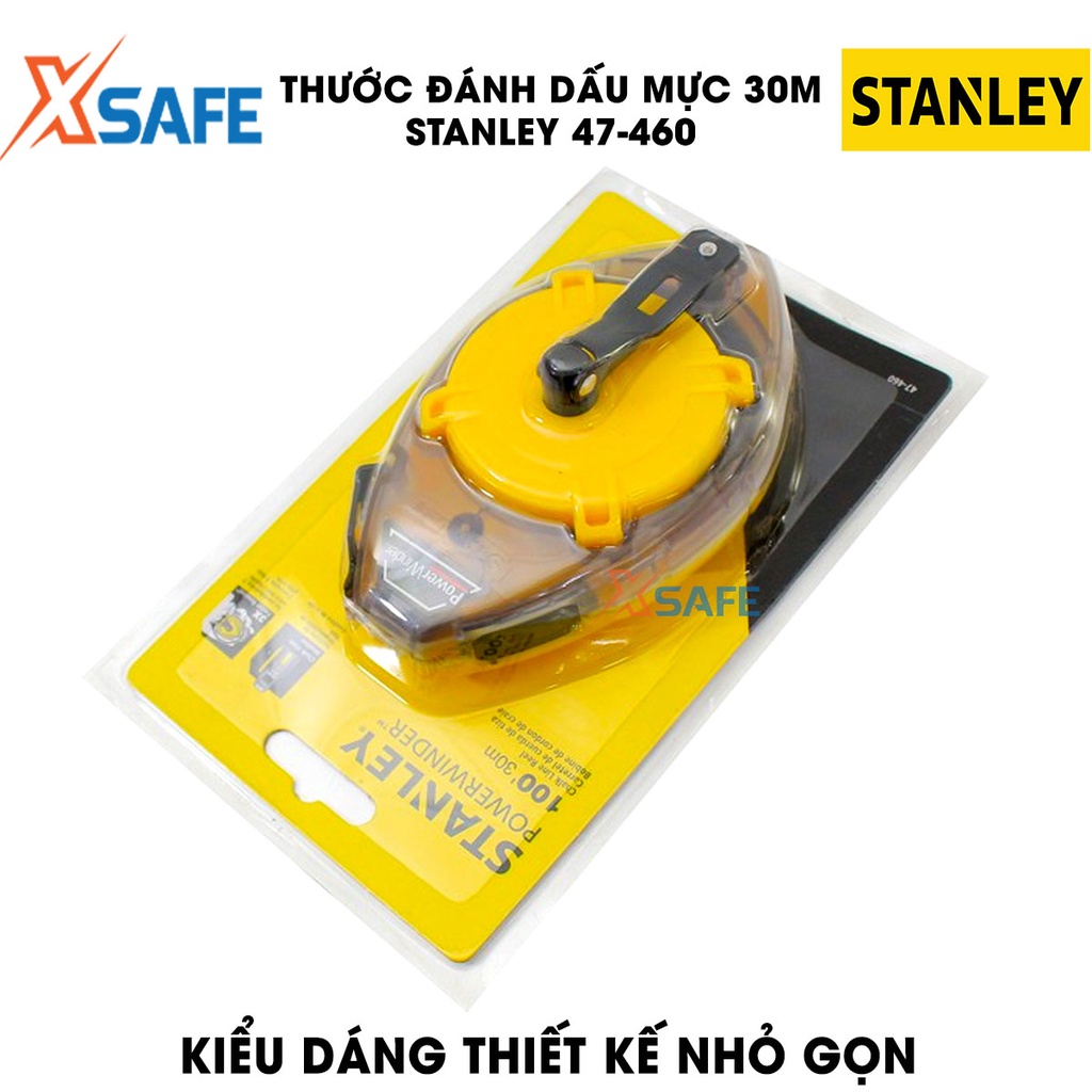 Thước đánh dấu mực STANLEY vỏ nhựa ABS Dụng cụ đánh dấu vạch mực Stanley đầu móc thép không gỉ, kiểu dáng nhỏ gọn