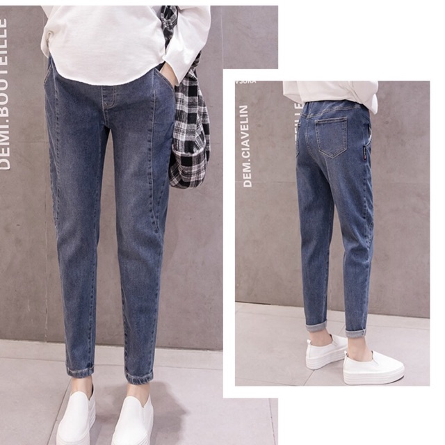 quần bò bầu dài vải mềm đẹp dáng baggy hàng quảng châu cao cấp ✅sẵn hàng ✅ - Hàng mới về