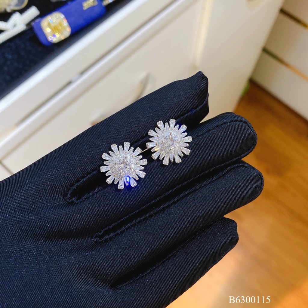 Bông tai Nữ Hoa Tuyết  - Bông Tai Bạc 925 K136 - Trang Sức Queen - 1024468 - 126