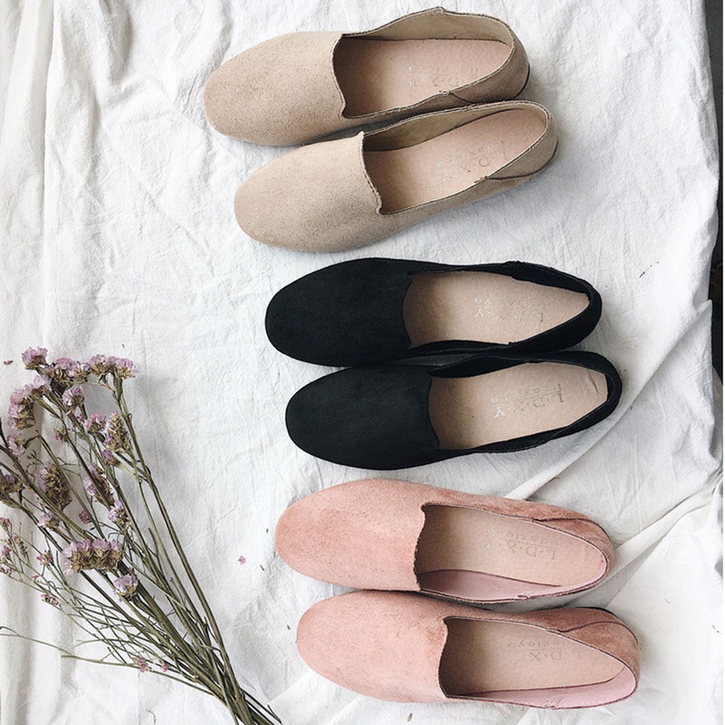 Giày Lười Nữ Mũi Tròn Thời Trang Hàn | BigBuy360 - bigbuy360.vn