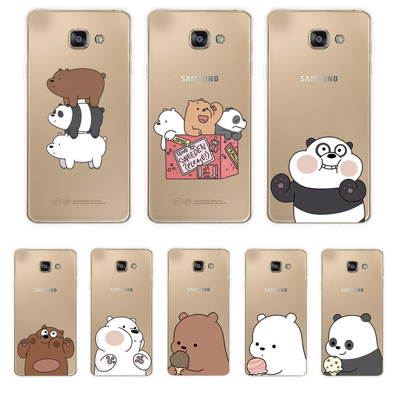 Ốp điện thoại silicone mềm TPU Three Bears 1 cho Samsung Galaxy A3 A5 A7 2016 2017