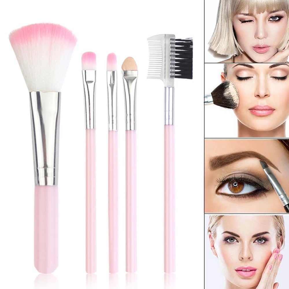 Set 5 Cọ Trang Điểm Phấn Mắt / Kem Nền / Má Hồng Làm Đẹp Tiện Dụng