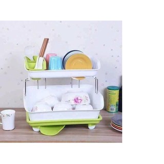 Kệ úp bát 2 tầng có khay hứng nước