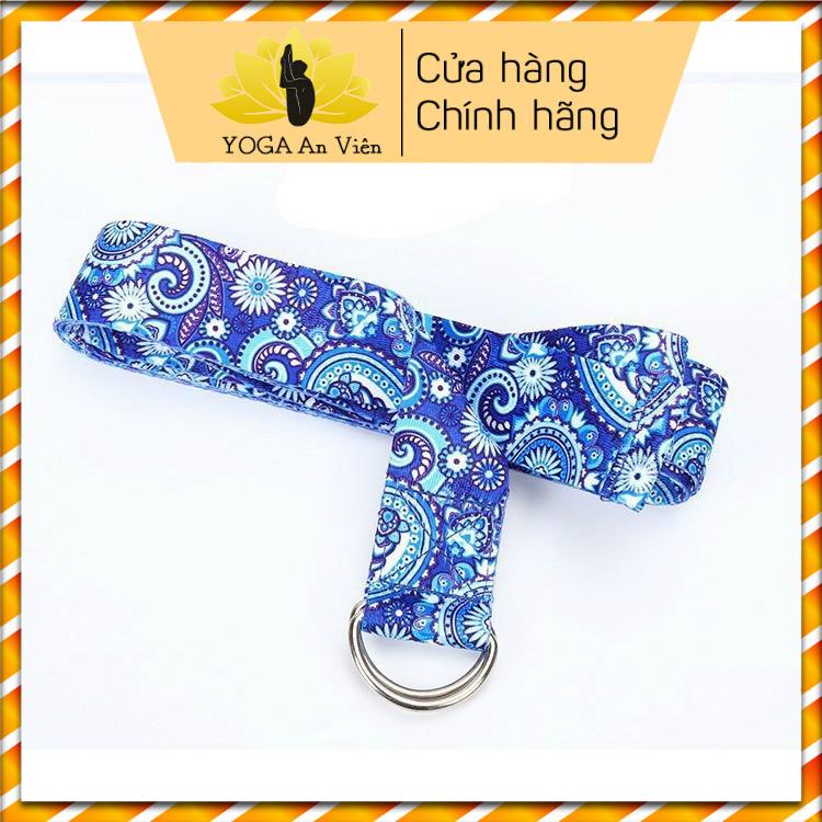 [Rẻ vô địch] Dây đai cotton tập yoga in hoa văn asana 2,5m nhiều màu sắc- Yoga An Viên