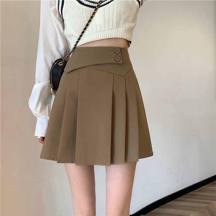 Chân váy xếp li lưng cao thiết kế đơn giản thời trang