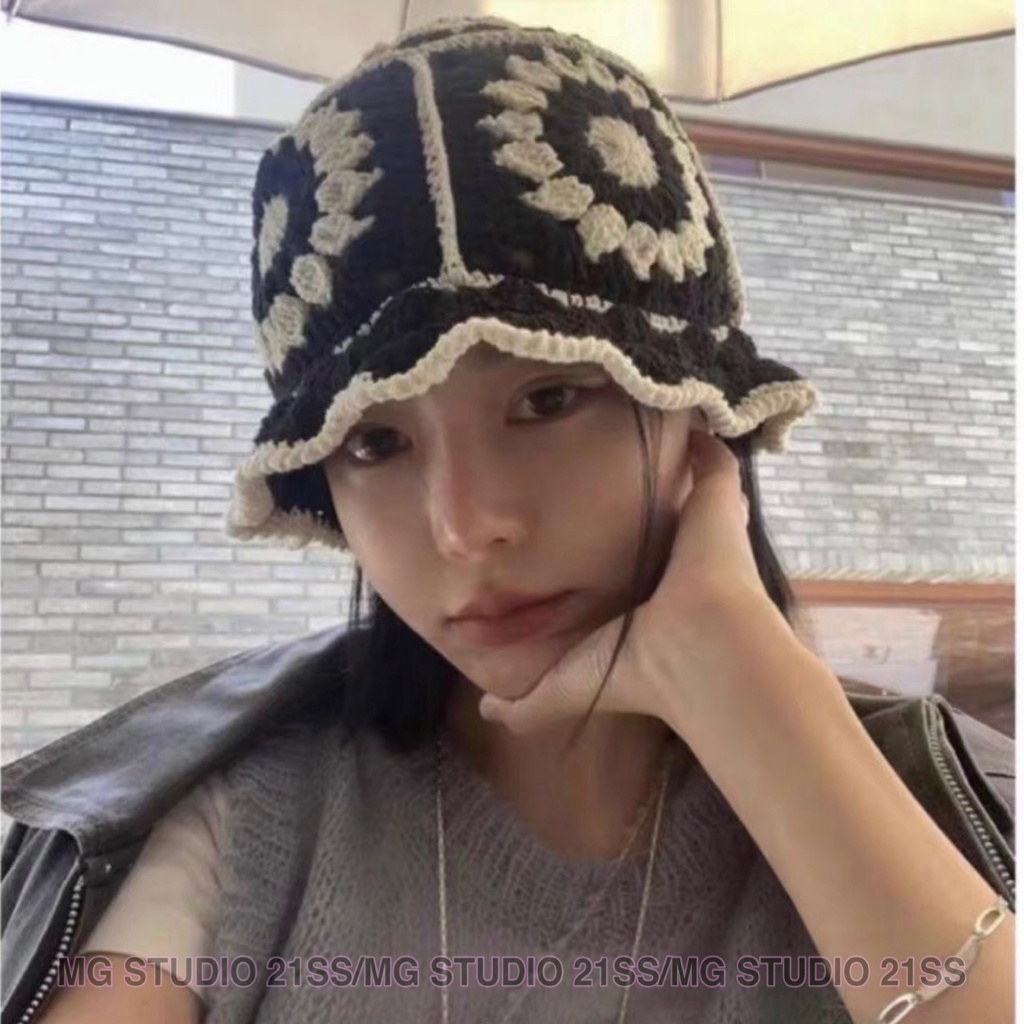 Mũ tai bèo MG STUDIO đan thủ công hợp thời trang có 5 màu tùy chọn
