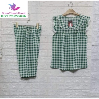 (Hỏa Tốc) Size 4 (65-75kg) Chấm Bi / CARO / Viền tà Lửng Lụa Đồ bộ mặc nhà Big Size ShopThanhThanh