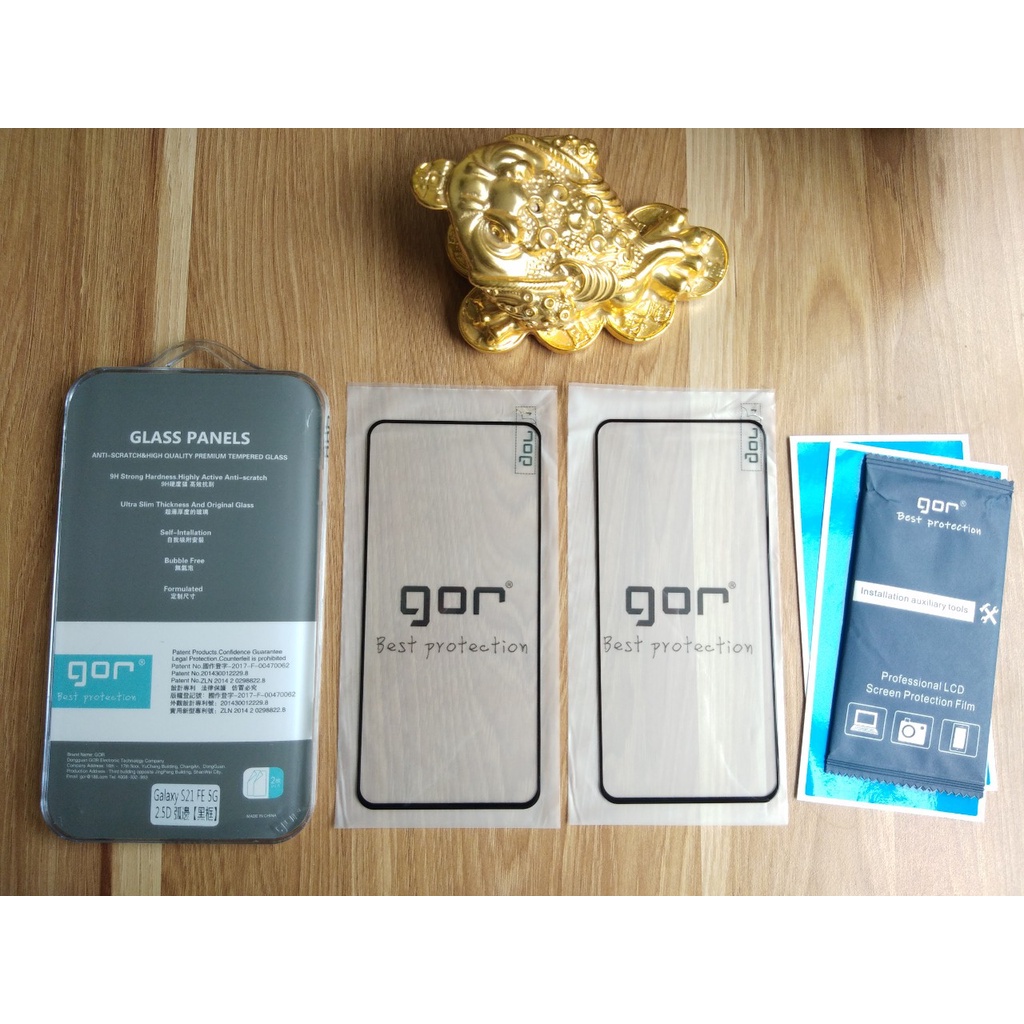 Kính Cường Lực Samsung S21 FE 5G Full viền đen theo máy hãng GOR cao cấp(Tặng keo chống hở mép)