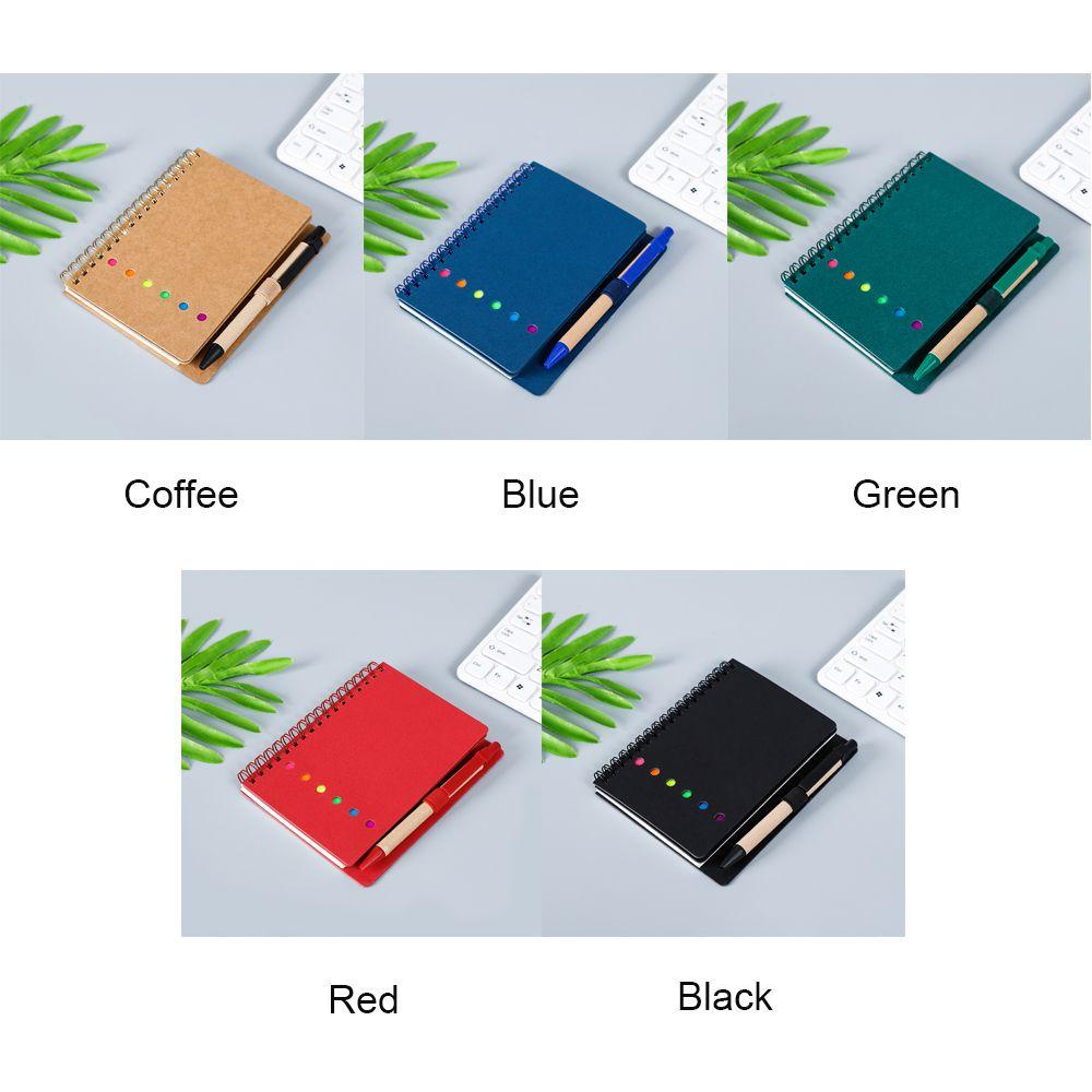 Sổ Ghi Chú Bìa Giấy Kraft Họa Tiết Xoắn Ốc Nhiều Màu