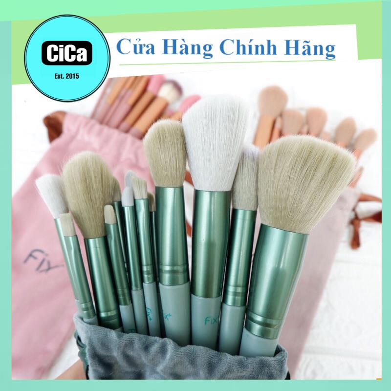 Bộ Cọ Trang Điểm⭐️Cọ Makeup Cá Nhân Set 13 Cây Lông Mềm Mịn Chất Đẹp Hàng Hot Nội Địa Màu Xanh/ Hồng Nhãn Hiệu FIX