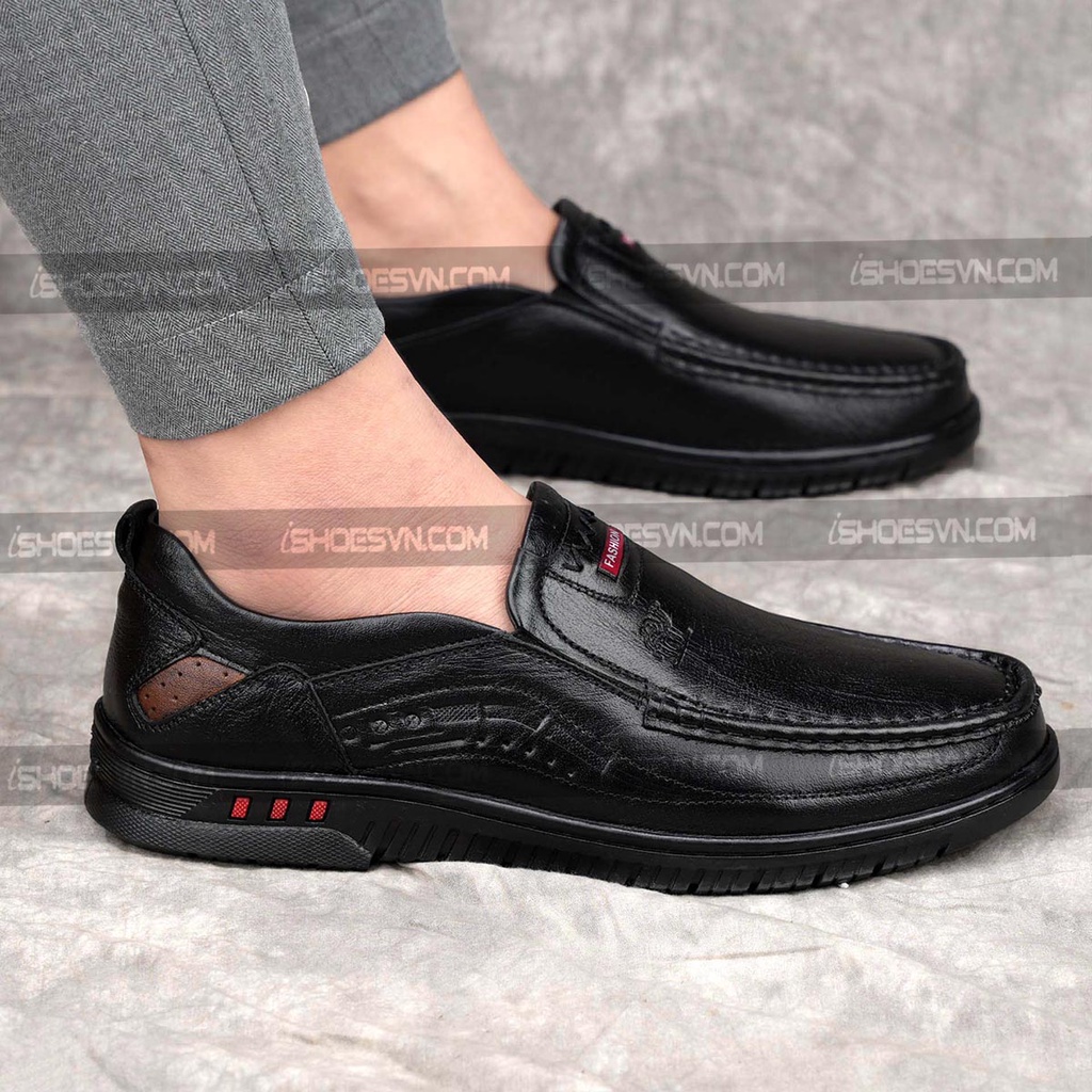 Giày lười nam da bò thật IS650 da mềm, đi siêu êm, kết hợp với nhiều trang phục