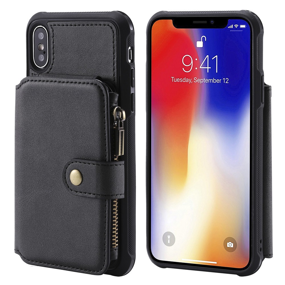 Ốp lưng da chống sốc có ngăn đựng thẻ sang trọng cho iPhone X Xs Xs Max Xr | BigBuy360 - bigbuy360.vn