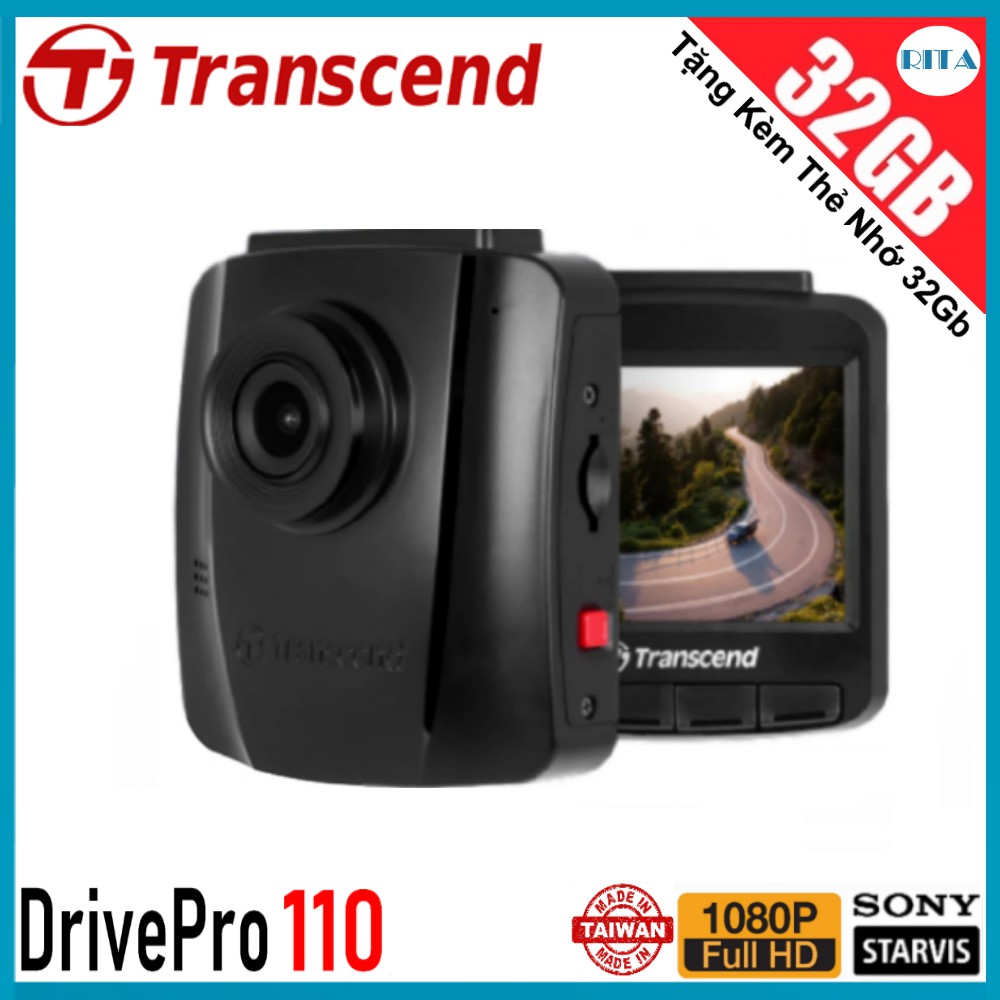 CAMERA HÀNH TRÌNH TRANSCEND DP 110 + Thẻ nhớ 32GB