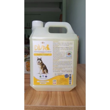 SỮA TẮM CHÓ DƯỠNG LÔNG GIẢM RỤNG DIVA VÀNG 2L