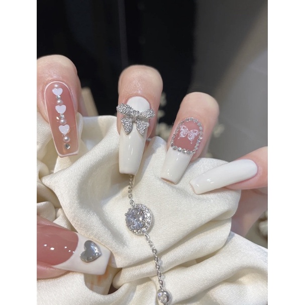 Set 24 móng giả đính đá cao cấp