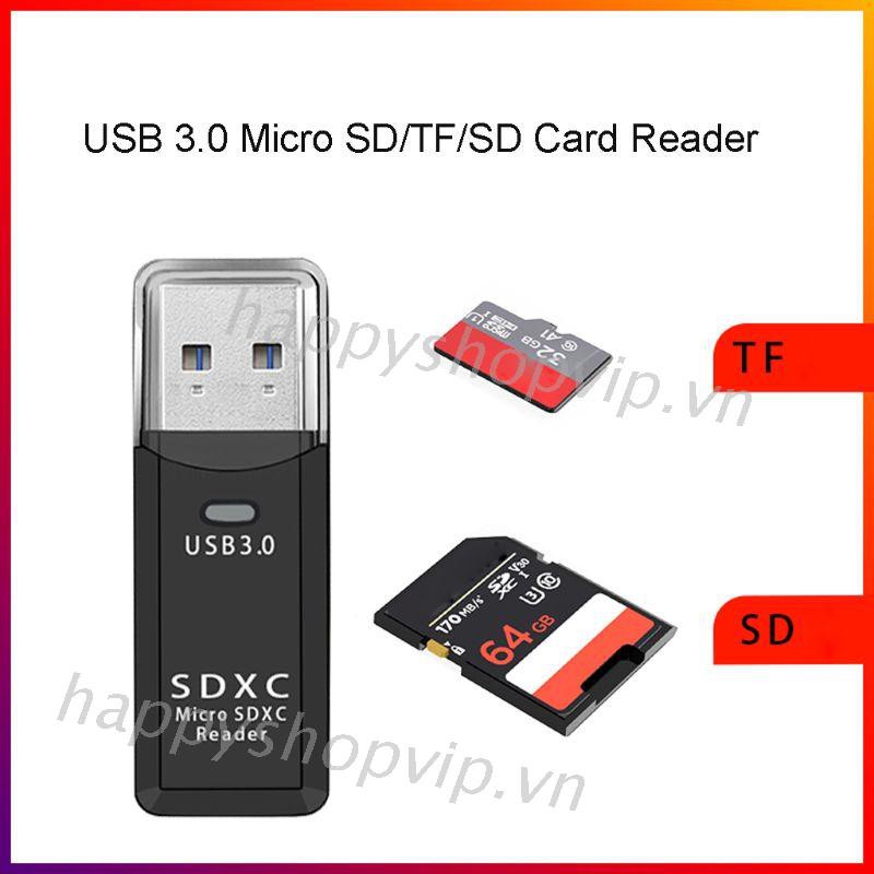 Đầu Đọc Thẻ Nhớ TF SD USB 3.0 Tốc Độ Cao 2 Trong 1 Cho Máy Tính