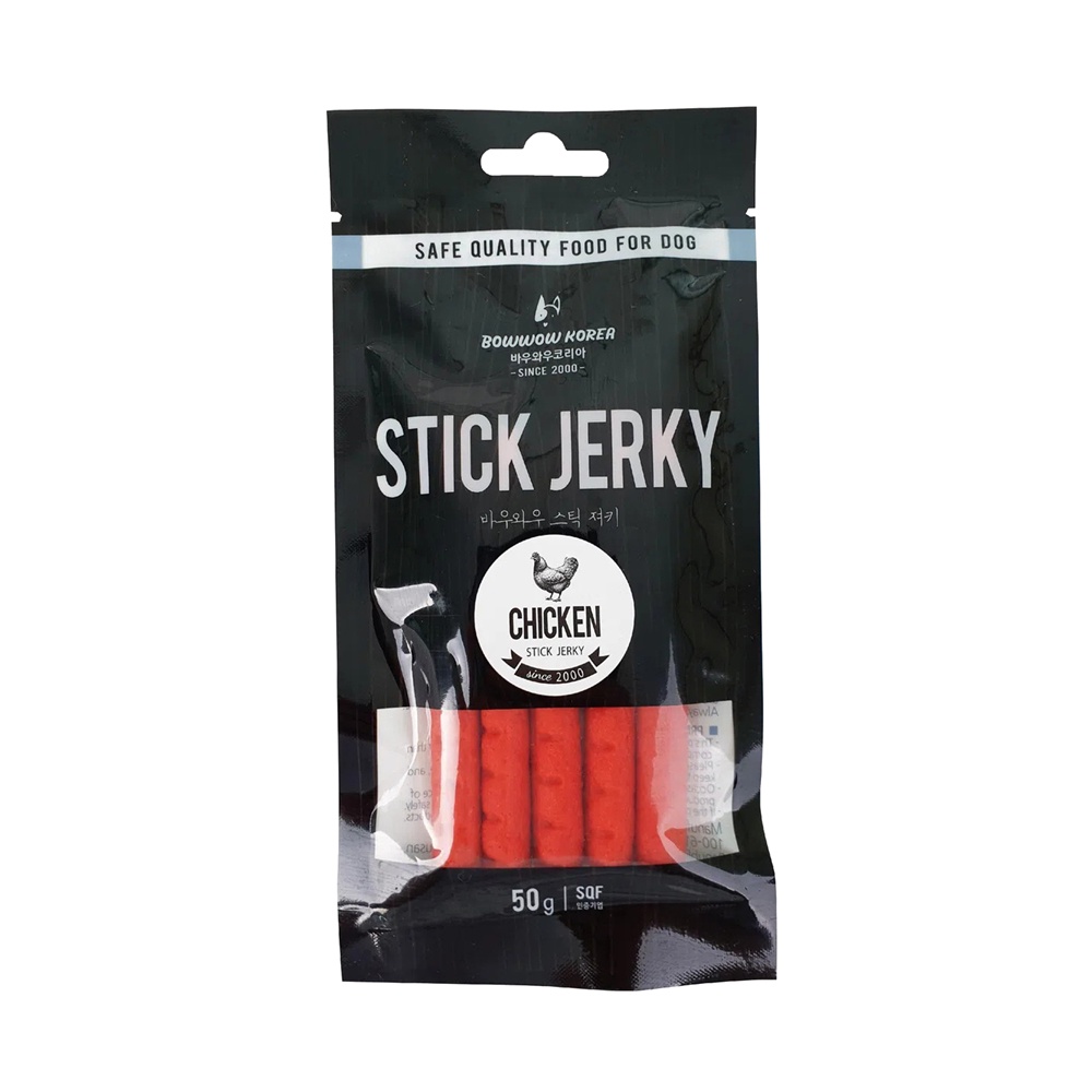 [DINH DƯỠNG CAO] BÁNH THƯỞNG MỀM DẠNG QUE CHO CHÓ VỊ GÀ, PHÔ MAI, CÁ HỒI STICK JERKY BOWWOW 50G