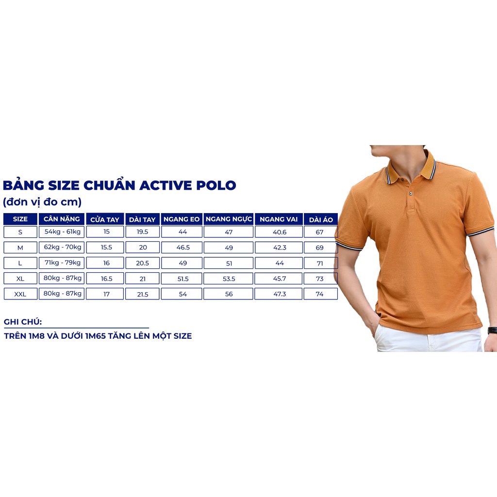 [Giảm 10% Mã SKMLTSM12] Áo Polo nam The GMEN Active Polo Shirt bề mặt dệt hạt gao, chất liệu 100% cotton, chuẩn form | BigBuy360 - bigbuy360.vn