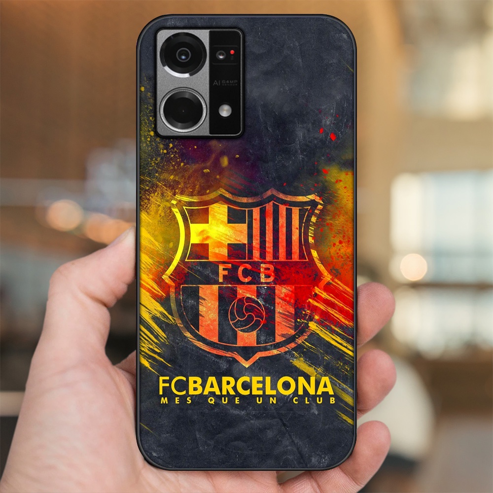 Ốp lưng Oppo Reno 7 4G viền đen in hình Barcelona Barca