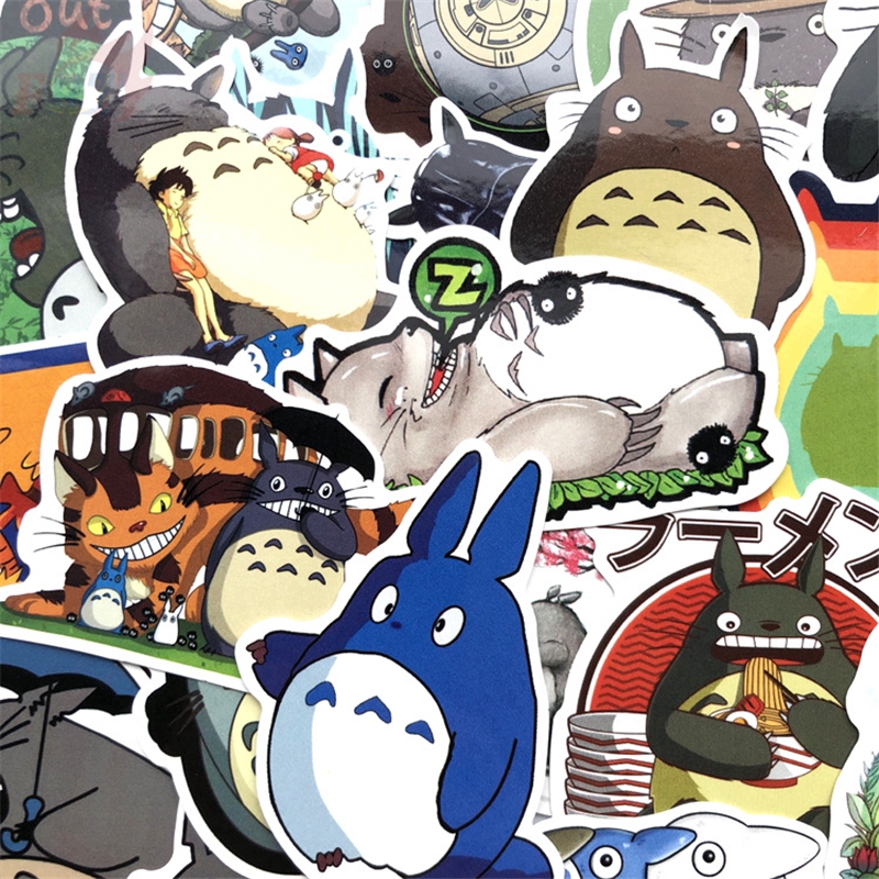 ❉ My Neighbor Totoro Giấy và decal dán tường ❉ 64Pcs/Set Anime Waterproof DIY Fashion Decals Doodle Stickers