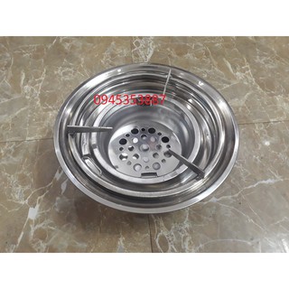 Bếp nướng than hoa đặt âm bàn kềm kiềng lẩu cho quán lẩu nướng