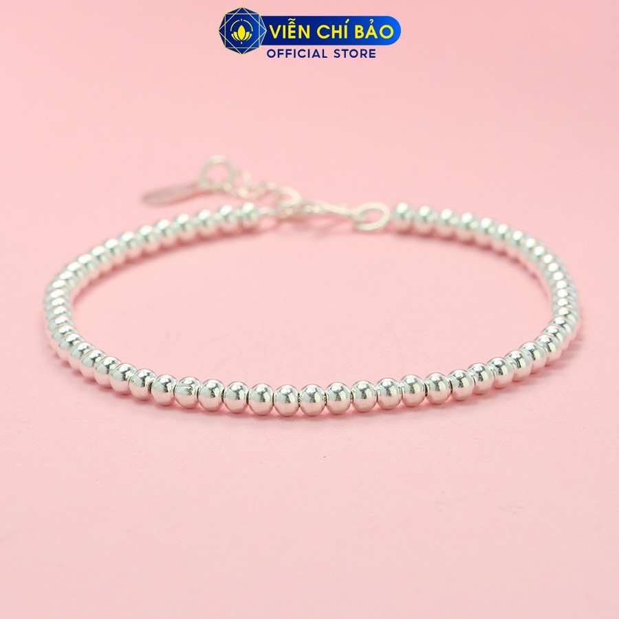 Lắc tay bạc nữ Bi trơn chất liệu bạc 925 thời trang phụ kiện trang sức nữ thương hiệu Viễn Chí Bảo L400189
