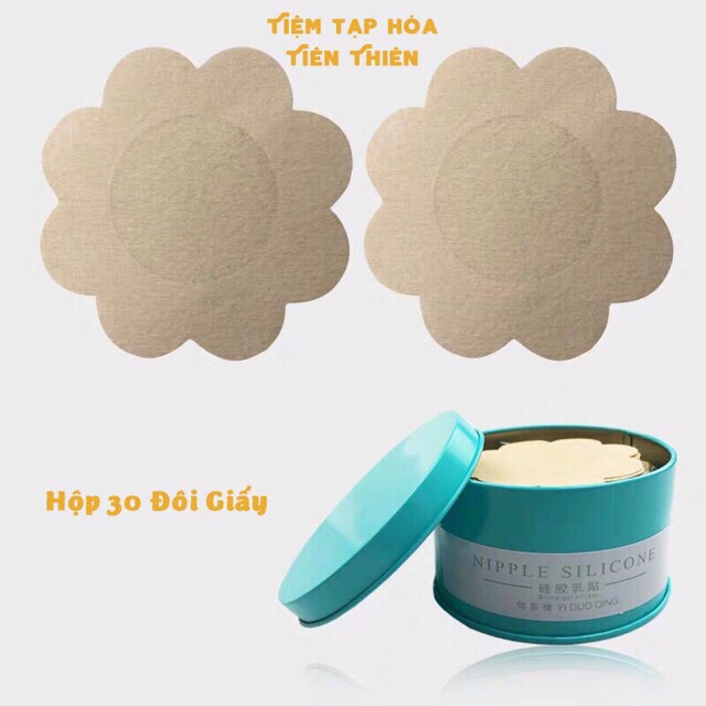 Hộp 60 Miếng Dán Ti, Đầu Ngực, Nhũ Hoa Giấy Dùng 1 Lần Hình Hoa  1051