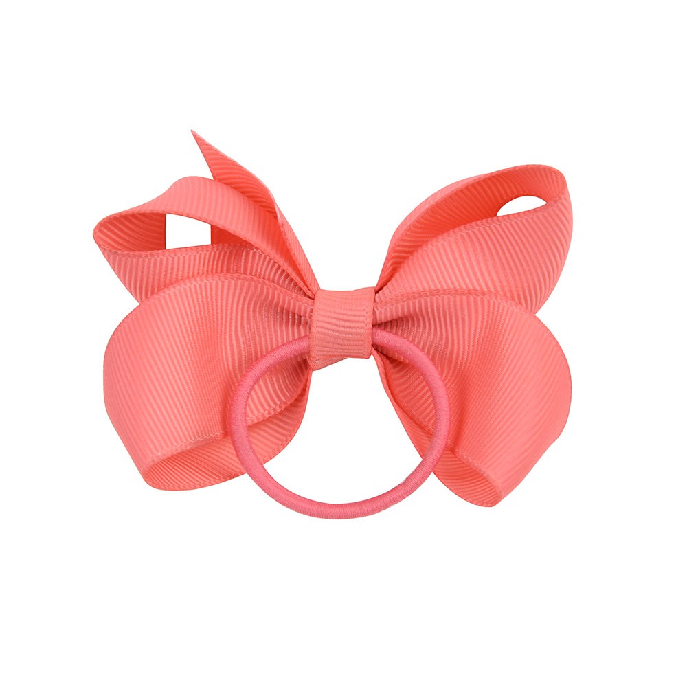 Dây buộc tóc cao su KIDSBOWS đính nơ ruy băng cứng xinh xắn thời trang 3.5&quot; dành cho bé gái