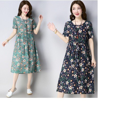 Váy Bầu Thiết Kế Dài Tay Đầm Bầu Công Sở Hoa Dáng Suông Freesize DB04