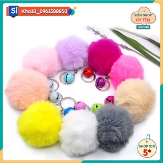 Sỉ 10 móc khoá quả bông kèm chuông 10k