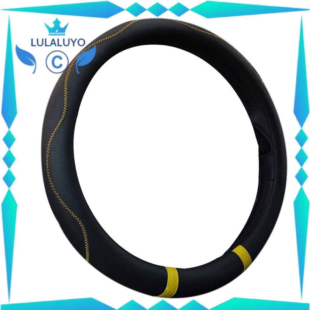 [Giá thấp] High-End Four Seasons Imported Leather Car Supplies Steering Wheel Cover .lu