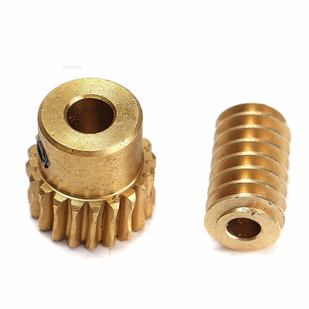 Bộ bánh răng đồng thau và trục ren xoắn dài 12mm chuyên dụng