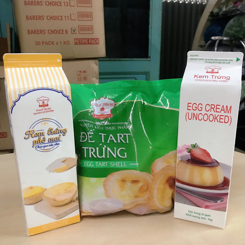 Đế bánh Tart trứng + Kem Trứng Và Kem Trứng Phô Mai Nhất Hương