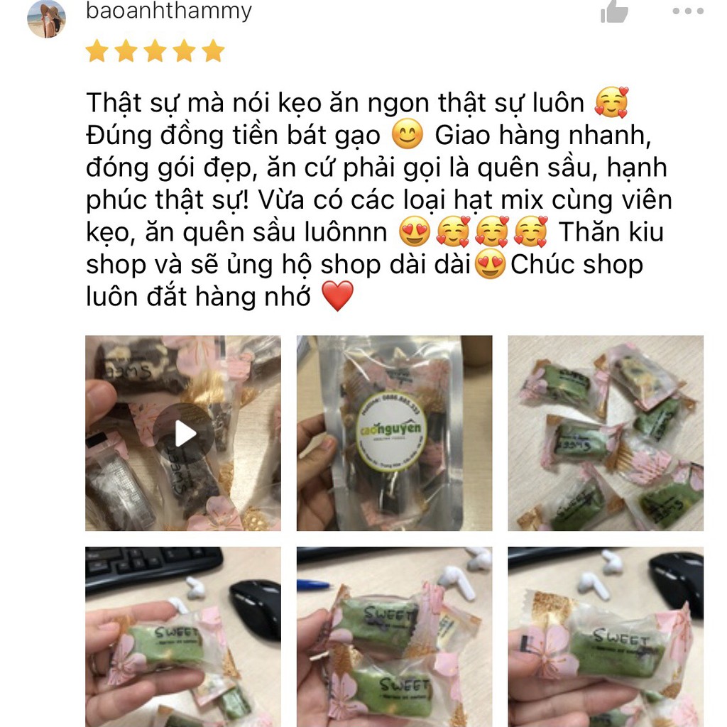 Kẹo Sữa Hạt Nougat Viên kẹo hạnh phúc (mix hạt bí hạnh nhân bơ lạt,...) Kẹo ăn vặt healthy nhiều chất xơ bổ não đẹp da