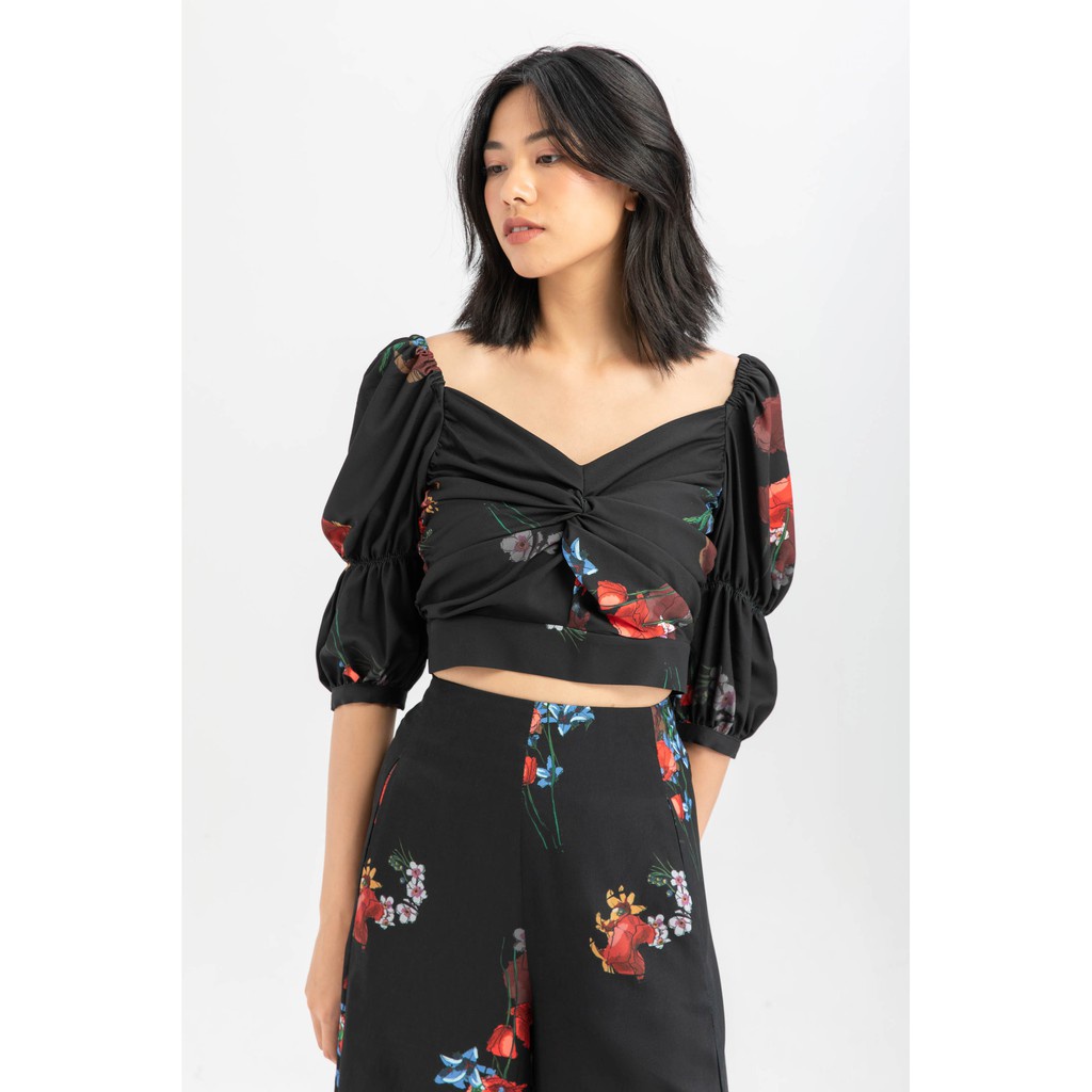 Áo croptop xoắn ngực nữ IVY moda MS 16M6417