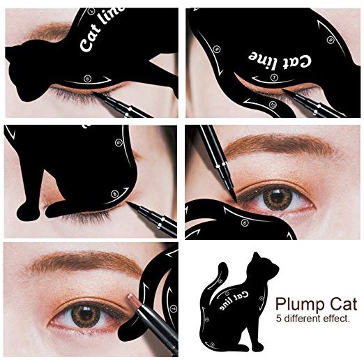 Bộ 2 Khuôn Hỗ Trợ Kẻ Mắt / Khuôn Vẽ Lông Mày / Thẻ Phấn Mắt Đa Năng Tiện Lợi Dành Cho Trang Điểm