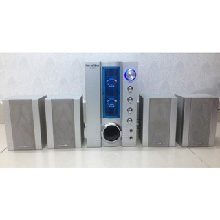 Loa Soundmax 4.1 7000 có màn hình đánh theo điệu nhạc, và 2 lỗ gắn micro