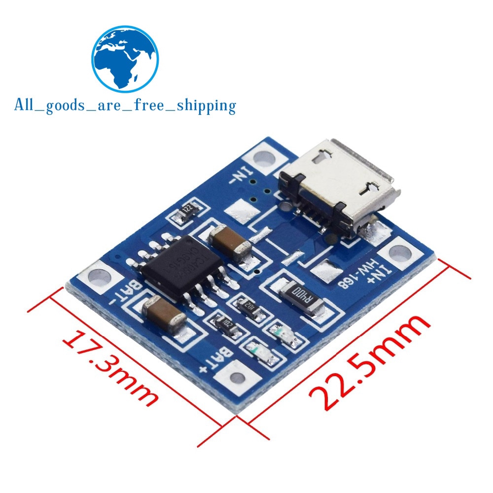 Mô đun và bảng mạch sạc pin Lithium 5v 1a 18650 Tp4056 600ma Sb