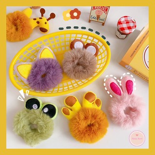 Cột tóc scrunchies họa tiết hình thú siêu xinh Hana store
