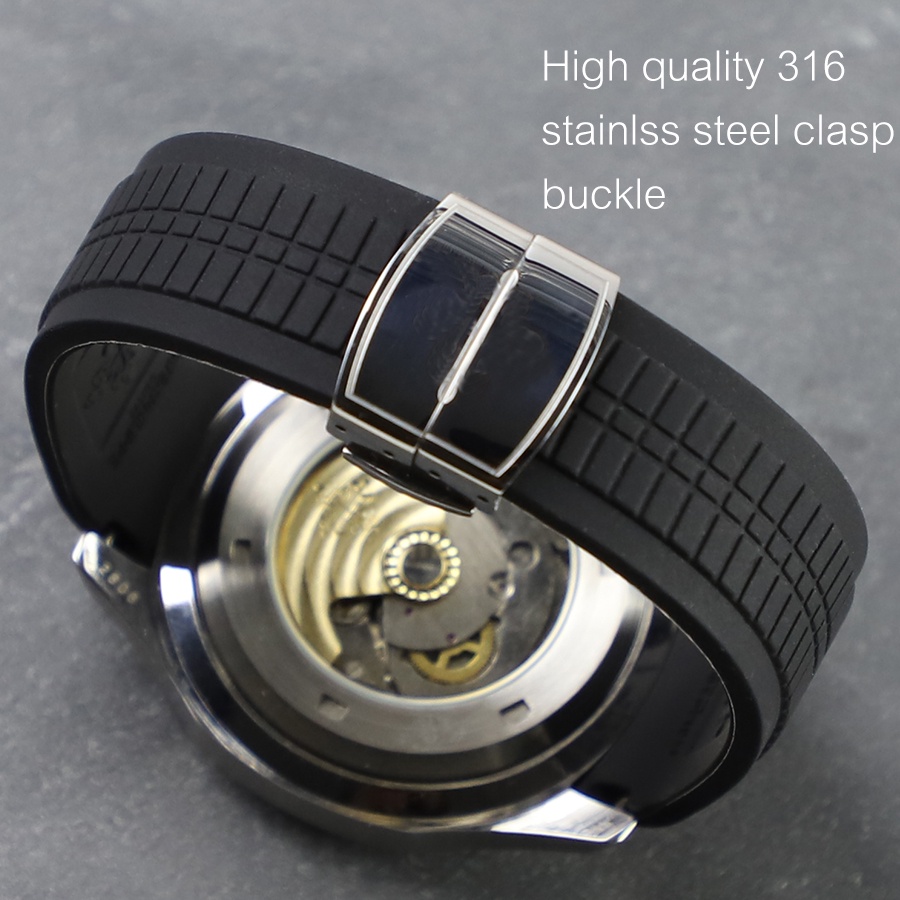 21mm Curved End Rubber Silicone Watch Bands Strap for Patek PP Philippe Aquanaut 5167A 5164A 5168A Watch Band Strap 5167R Rubber Bracelet Compatible with PATEK PHILIPPE Watch Strap