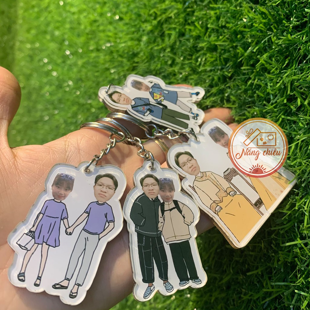 Móc khóa cắt ghép mặt chibi_ Móc khóa ghép hình nhân vật _ Móc khóa xinh giá rẻ