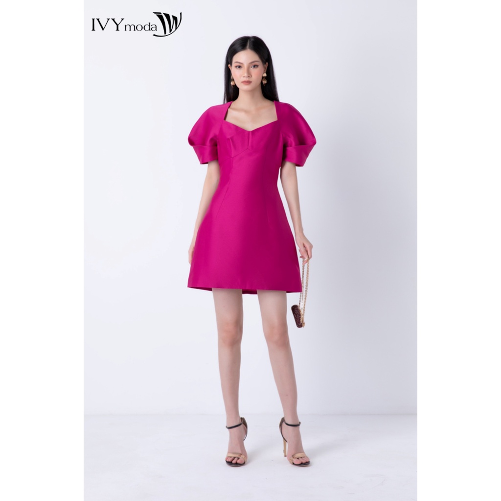 Đầm ôm tay kiểu vải Taffeta IVY moda MS 45S2593