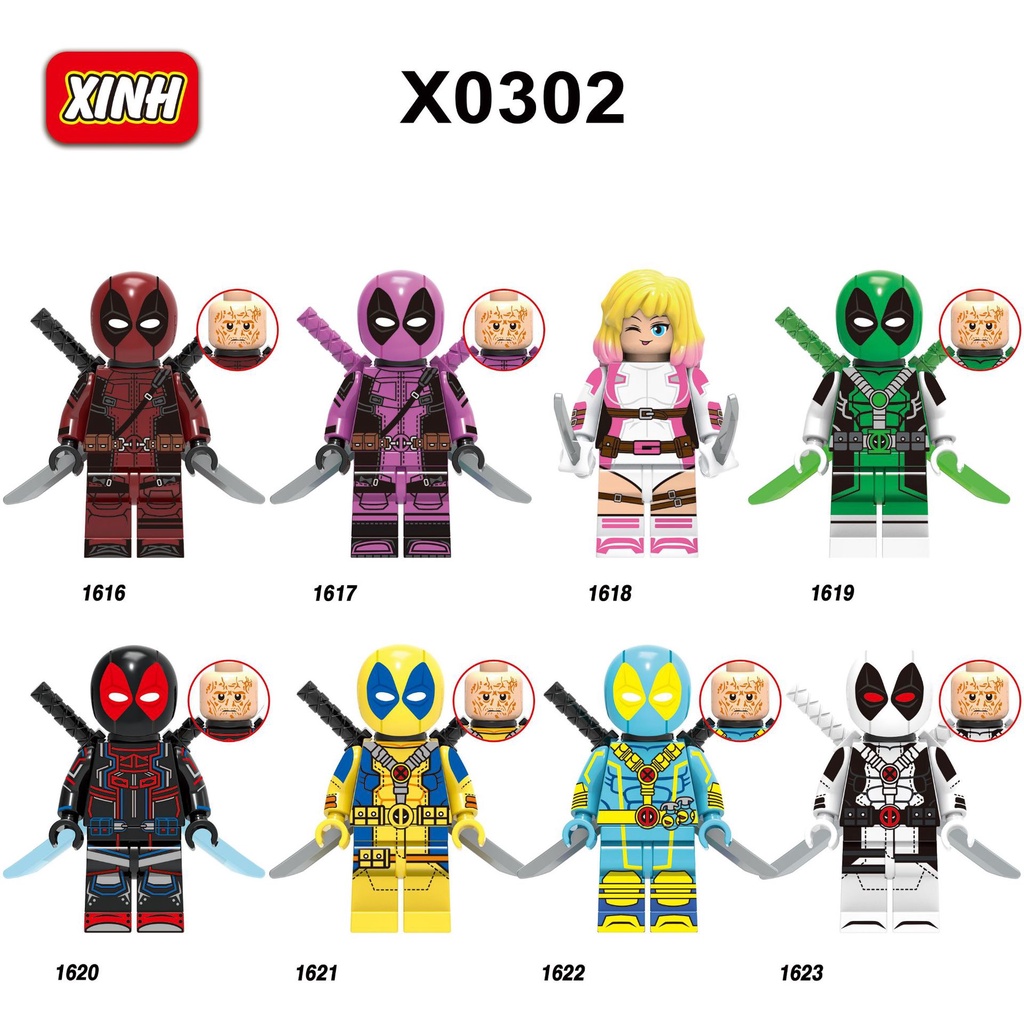 Minifigures Các Mẫu Nhân Vật Siêu Anh Hùng Deadpool Nhiều Phiên Bản X0302 - Đồ Chơi Lắp Ráp Mini
