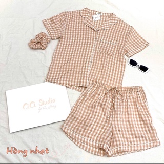 Set bộ ngủ kẻ caro CICISTUDIO