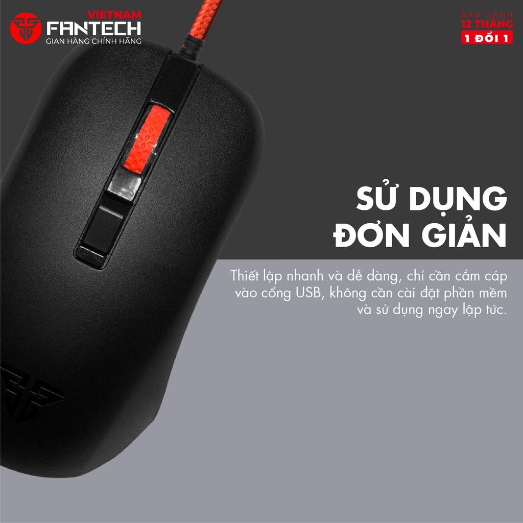 [Mã BMBAU50 giảm 7% đơn 99K] Chuột Gaming Có Dây Fantech G13 RHASTA II 2400DPI LED RGB 4 Phím - Chính Hãng