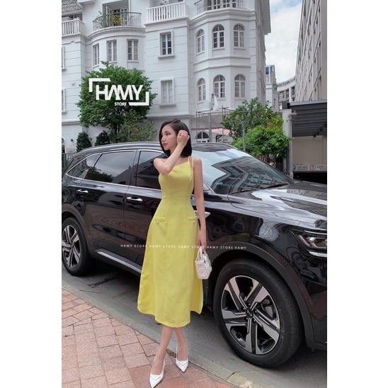 Đầm Lệch Dây 2 Túi