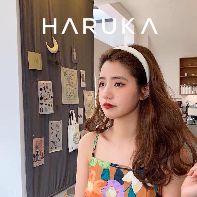 Băng đô cài tóc Hàn Quốc xốp trơn dày dặn nhiều màu Haruka Accessories