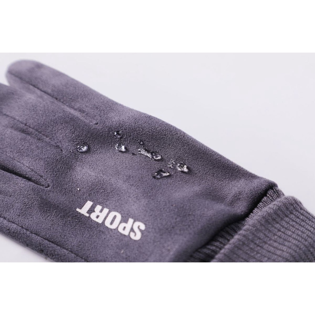 Găng tay mùa đông cho Nam nữ tất tay nỉ da lộn giữ ấm ôm tay có cảm ứng vân tay - 0III8