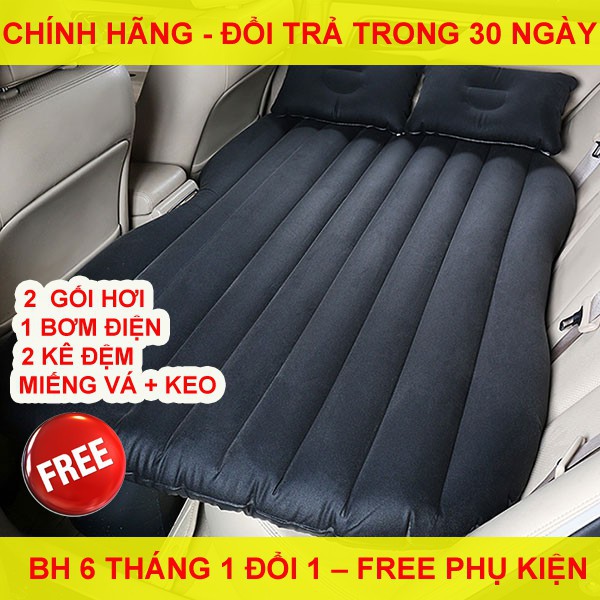 [CHÍNH HÃNG]  Đệm hơi Ô Tô cao cấp tặng kèm bơm điện, 2 gối, miếng dán và hướng dẫn sử dụng