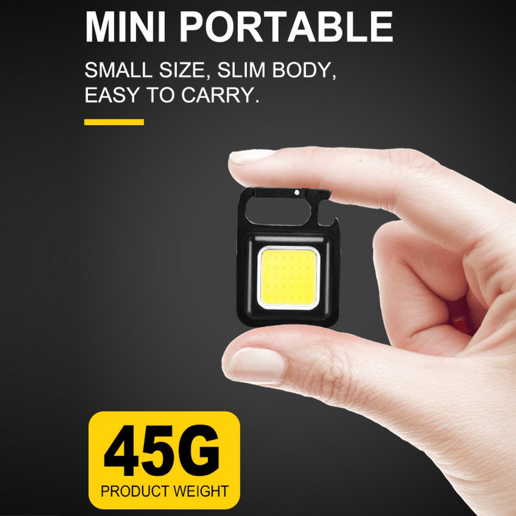 Hàng Sẵn Đèn Led COB Khẩn Cấp Đa Năng Có Thể Sạc Lại Kèm Móc Khóa Nhỏ Gọn Tiện Dụng cho làm việc cắm trại【Southdakota051】